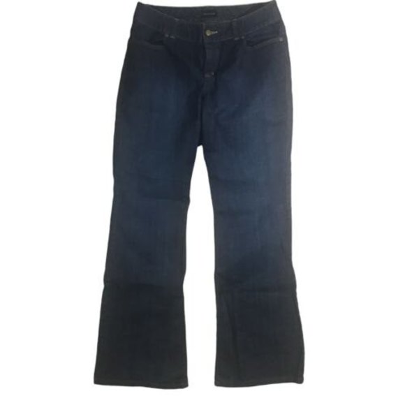 The Limited Womens Bootcut Dark Blue Jeans Mid Rise Dark Wash Slub Size 12L Y2K - Picture 1 of 8